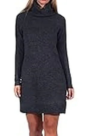 ONLY Onljana L/s Cowlneck Dress Wool Knt, Vestido Mujer, Gris (Dark Grey Melange Dark Melange), 42 (Talla del Fabricante: Large)