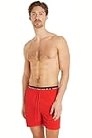 Tommy Hilfiger Bañador Hombre Medium Drawstring Pernera media, Rojo, XXL