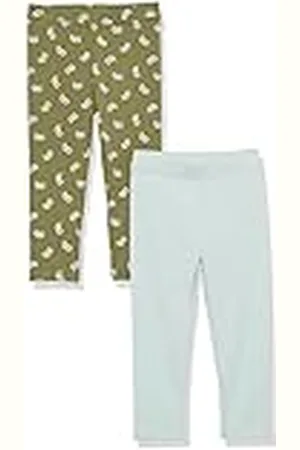 Amazon Leggings en Punto elástico de algodón Niña, Pack de 2, , 10 años