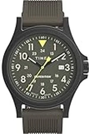 Timex Expedition Acadia - Reloj para hombre de 40 mm, pulsera en silicona gris plomo, esfera verde, caja negra TW4B30000