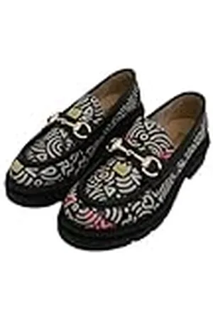 Dogo Women Vegan Leather Loafers - Abstract Outline Design