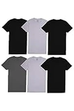 Fruit Of The Loom Pocket T-Shirt Multipack Ropa, Camiseta Interior-Paquete de 6-Negro/Gris, XL para Hombre