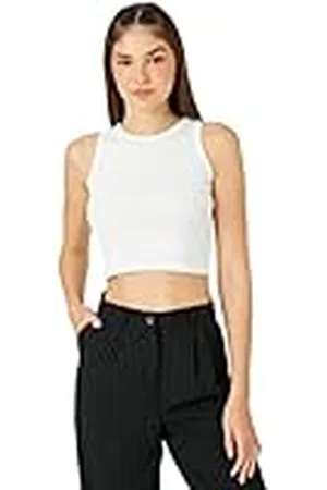 Koton Crop Tank Top Cuello Redondo Acanalado Sin Mangas Camisa, , M para Mujer