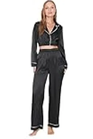 Trendyol Woman Plain Woven Pajama Set Juego de Pijama, , 50 (Pack de 2) para Mujer