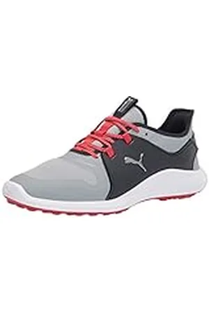 PUMA Encendido Fasten8, Zapatos de Golf Hombre, Quarry Blazer Plateado Y Azul Marino, 40.5 EU