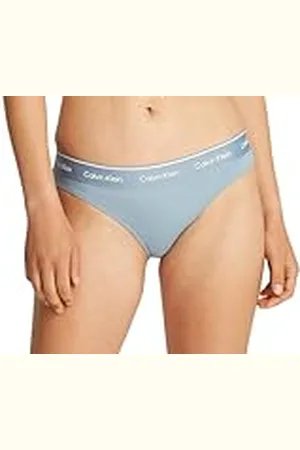 Calvin Klein Braguita de Bikini para Mujer con LogoTipo, Azul (Faded Denim), M