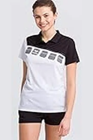 Erima 1111913 Polo de Tenis, Mujer, Blanco/Negro/Gris Oscuro, 34