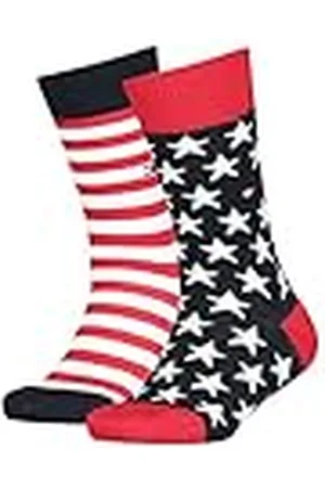 Tommy Hilfiger Classic Calcetines, Azul Marino/Rojo, 31-34 (Pack de 2) Unisex niños