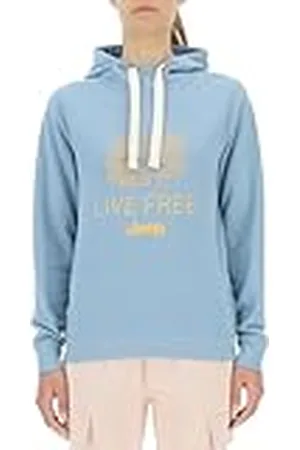 Jeep O102919-Q100 J Sudadera Mujer con Capucha Erizo - Live Free Estampado Grande J23W Mujer Mountain Spring S