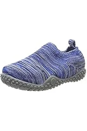Playshoes Zapatillas de Punto, Pantuflas, Unisex niños, Azul/Gris (Blue/Grey), 22/23 EU