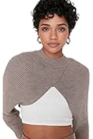 Trendyol Damen Gerade Lange Ärmel Regulär Sweater suéter, , L De Las Mujeres