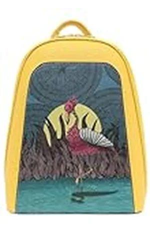 Dogo Femme Cuir Vegan Jaune Fait Main et Mode Sac à dos - Gracefulness Motif