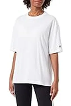 Champion Legacy Icons Tonal W-Oversized C-Logo S/S Crewneck Camiseta, Color Blanco, M para Mujer