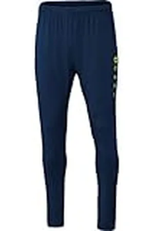 Jako Pantalones de Entrenamiento para Hombre, Color Azul Marino/Amarillo neón, Talla M