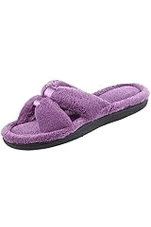 Isotoner Pantuflas Signature X-Slide para mujer, ribete de satén con espuma viscoelástica, , 37/38 EU