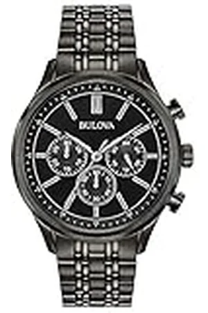 BULOVA Reloj Cronógrafo para Hombre de Cuarzo con Correa en Acero Inoxidable 98A217
