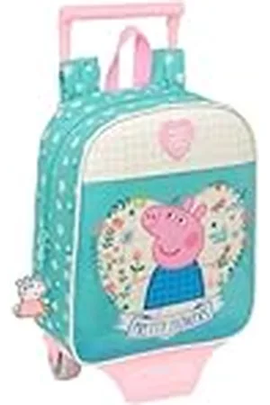 Safta PEPPA PIG PRETTY FLOWERS - Mochila Guardería con Carro, Ideal para Niños de Diferentes Edades, Cómoda y Versátil, Calidad y Resistencia, 22x10x27 cm