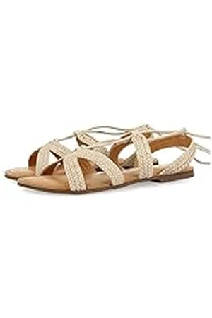 Gioseppo Sandalias Planas de Piel Off-White Trenzadas con Cordones para Mujer darney