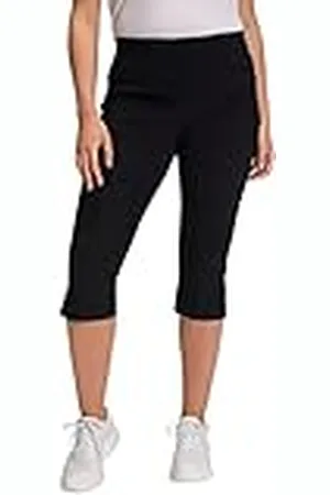Ulla Popken Bengalin-Capri Pantalones, Schwarz, 40W / 32L para Mujer