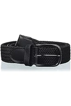 JACK & JONES Jacfall Woven Belt Cinturón, Negro, 80 cm Hombres