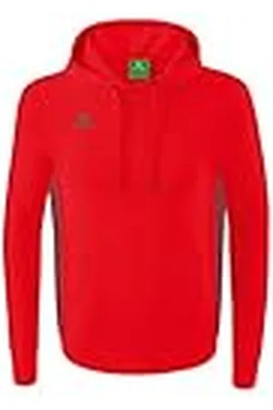 Erima Hombre Essential Team Sudadera con capucha, rojo, M