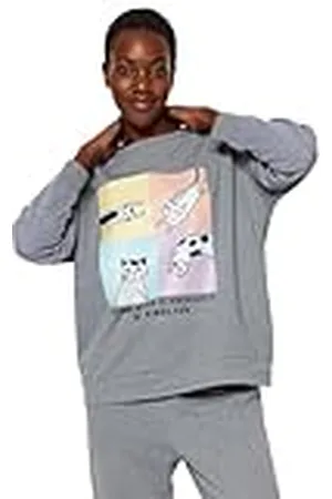 Trendyol Damen 2er-Pack Motto Lange Ärmel Lounge/Zuhause Regulär Pyjama-Set Conjunto de Pijama, , S De Las Mujeres