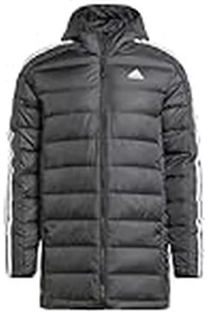 adidas Hombre Essentials 3-Stripes Light Down Hooded Parka, , S