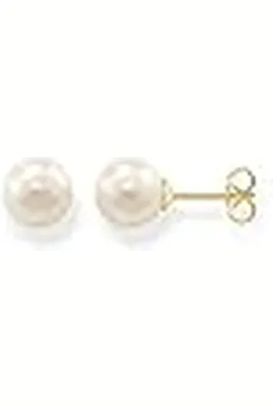Thomas Sabo Pendientes Perla Plata Chapada en Oro H1431-430-14