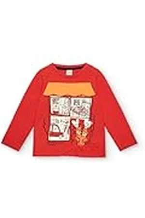 Tuc Tuc Camiseta roja con Estampado de Ventana y Gatito para niña de la colección Cartoon Calling (Talla 5 años)