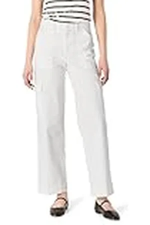 Amazon Pantalón Cargo Caqui, Largo, de Tiro Alto y Corte Estándar Mujer, , 42