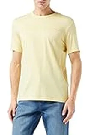 Champion American Classics Big Logo S/S, Camiseta, para Hombre, Amarillo Pastel, S