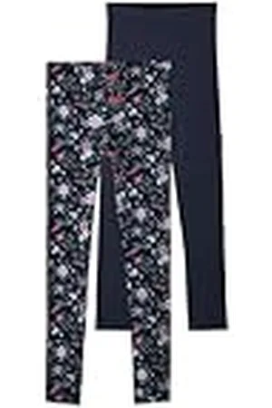 NAME IT Bestseller A/S NKFVIVIAN 2P Legging Noos Leggings, Dark Sapphire/Pack:Dark Sapphire (AOP Small Flower), 86/92 para Niñas