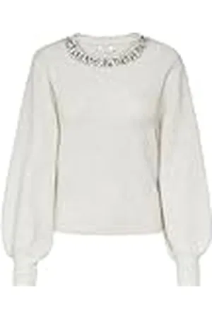 ONLY Onlelsa L/S Jersey Knt Suéter pulóver, Detalles: Blanco Jaspeado/Piedra Pumice, XL para Mujer