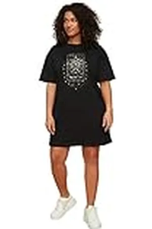 Trendyol Mujer, de Ajuste, Corte Relajado, Vestido de Punto de Talla, , 5XL/Grande