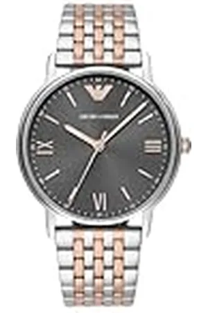 Emporio Armani Reloj Hombre, Movimiento de tres agujas, caja de acero inoxidable plateado de 41 mm con correa de acero inoxidable, AR11121