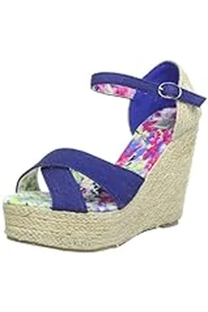 Colors of California HC.JWEDGE012, Sandalias con Plataforma Mujer, Azul (Blau (Jeans DEN), 37
