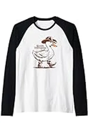 Candis Raechelle Designs Pato vaquero, habla con fluidez el lenguaje de las aves. Camiseta Manga Raglan