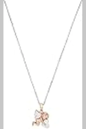 Amor Collar con colgante Collar de plata de ley 925 para señora, con sintetizador de circonitas cúbicas, 42 cm, bicolor, ángel, Se entrega en caja de regalo de joyería