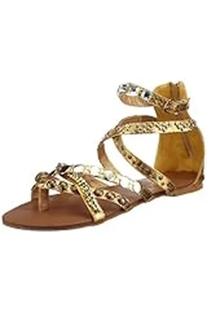 Buffalo Sandalias de Vestir para Mujer, Color Dorado, Talla 42