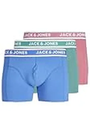 JACK & JONES Jacconnor Solid Trunks 3 Pack Bóxer, Palace Blue/Pack: Bottle Green-Rapture Rose, S para Hombre
