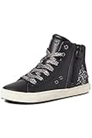 Geox J Kalispera Girl A, Zapatillas Bajas, Negro (Black/Dk Silver), 36 EU
