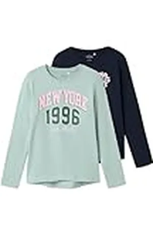 NAME IT Nkfvix 2p LS Top Camiseta de Manga Larga, , 122-128 (Pack de 2) para Niñas