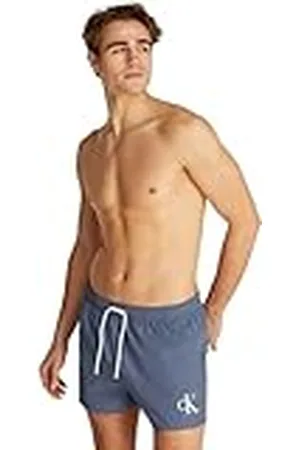 Calvin Klein Bañador Hombre Short Drawstring con cintura ajustable, Azul (Grisaille), M