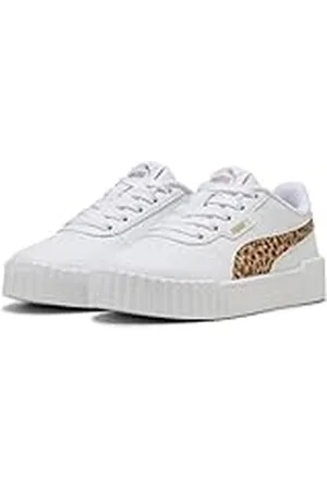 PUMA Carina 3.0 Animal PS, Zapatillas, White-Light Sand Gold, 30 EU