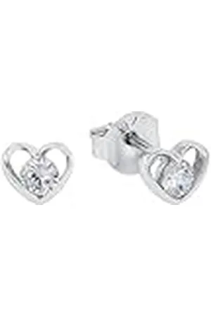 Amor JOOP! Pendientes JOOP!de plata de ley 925, con sintetizador de circonitas cúbicas, 0,5 cm, plata, corazón, se entregan en estuche de regalo, 2022995