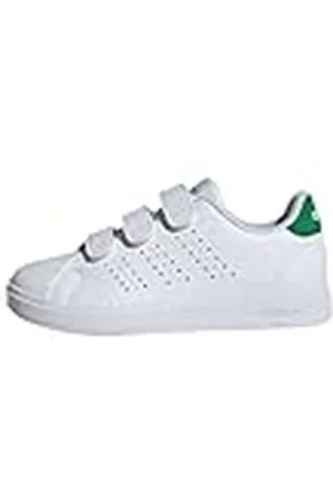 adidas Advantage Base 2.0 Shoes Children, Zapatillas de Tenis, Cloud White/Cloud White/Green, 30 EU