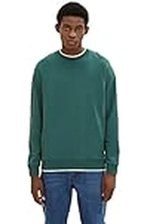 TOM TAILOR 1034150 Sudadera básica de Corte Relajado, 30024-Explorer Green, M para Hombre