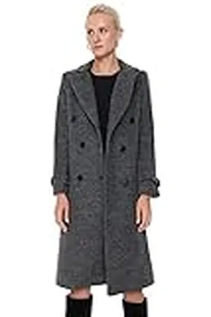 Trendyol Damen Regular Parkas Plain Webstoff Mantel Abrigo, , 36 De Las Mujeres
