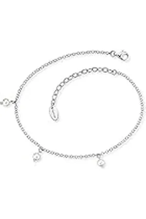 Engelsrufer Tobillera de agua dulce para mujer, de ley 925 rodiada, longitud ajustable, sin níquel, apta para alérgicos, Länge 22 + 5 cm, de ley, No es una piedra preciosa