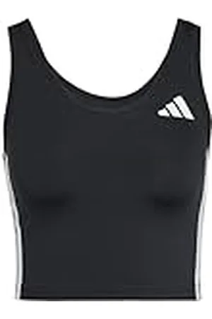 adidas Mujer Train Essentials 3-Stripes Cropped Tank Top, , M